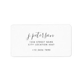 Etiqueta Hand Lettered Calligraphy Script Name Address