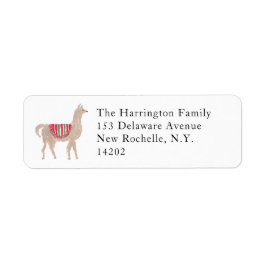 Etiqueta Hand-Painted Llama Farm Return Address Label