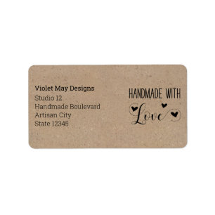 Etiqueta Handmade com endereço do remetente rústico de