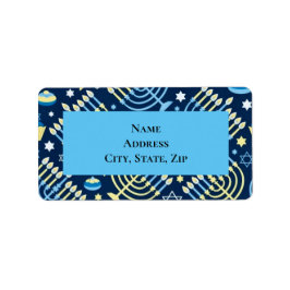 Etiqueta Hanukkah Menorah Dove Star