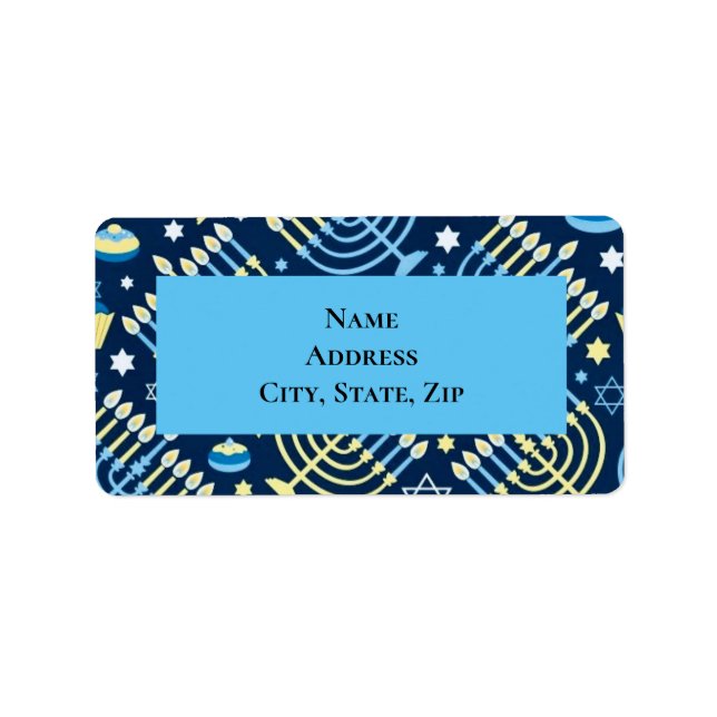 Etiqueta Hanukkah Menorah Dove Star (Frente)