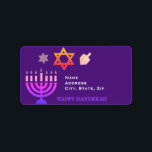 Etiqueta Hanukkah Menorah e Dreidels<br><div class="desc">Celebre oito dias e oito noites do Festival das Luzes com cartões e presentes de Chanucá. O festival de luzes está aqui. Acenda a menorah,  brinque com o sonho e o banquete em latas e suganínos. Celebre o espírito de Chanucá com amigos,  familiares e entes queridos desejando-lhes Feliz Chanucá.</div>