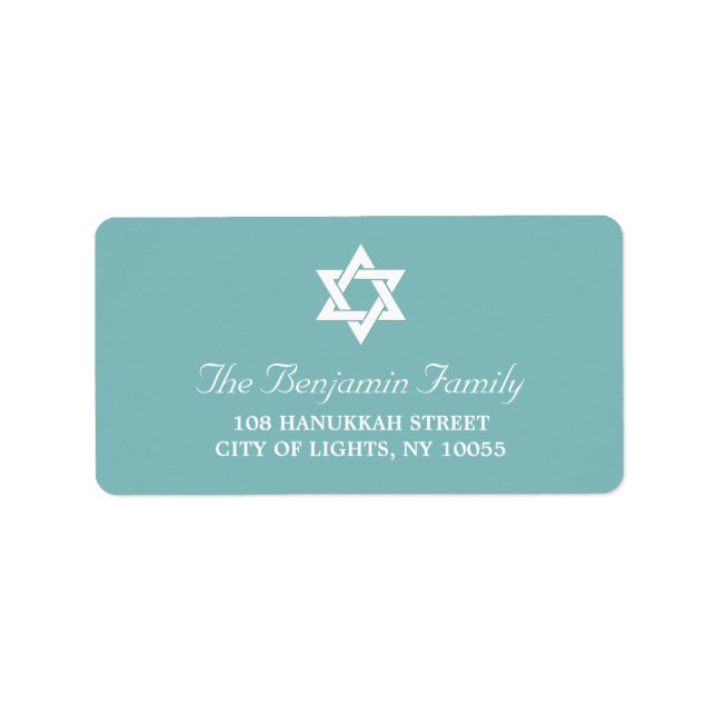Etiqueta Hanukkah Star De David Holiday (Frente)