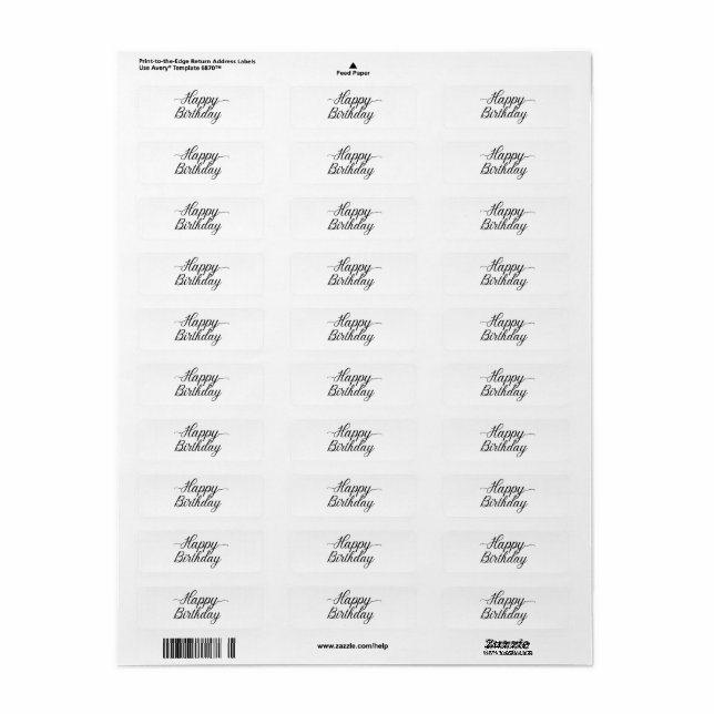 Etiqueta Happy Birthday Shipping Labels (Folha completa)