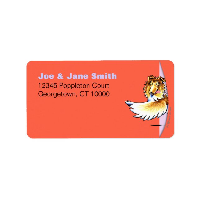 Etiqueta Happy Collie Tomato Lavanda (Frente)