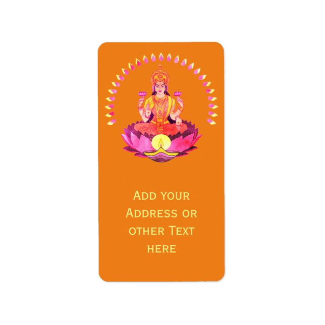 Etiqueta Happy Diwali - Deepalavi Lakshmi Goddese 1 (Frente)