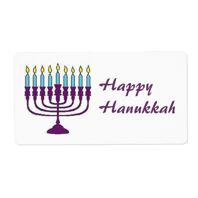 Etiqueta Happy Hanukkah Shalom (Frente)