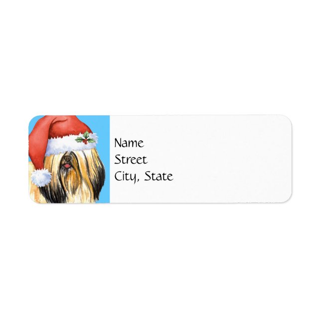 Etiqueta Happy Howlidays Lhasa Apso (Frente)