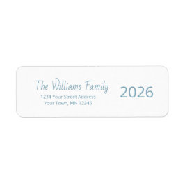 Etiqueta Happy New Year 2026 Trendy Return Address