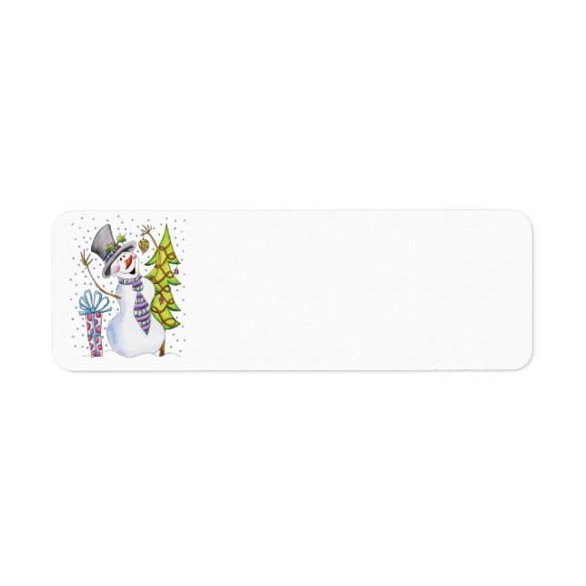 Etiqueta Happy Snowman Label (Frente)