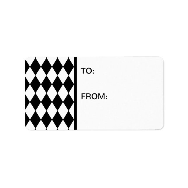 Etiqueta Harlequin Black and White (Frente)