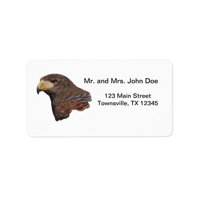 Etiqueta Harris Hawk Faux Embroiderme (Frente)