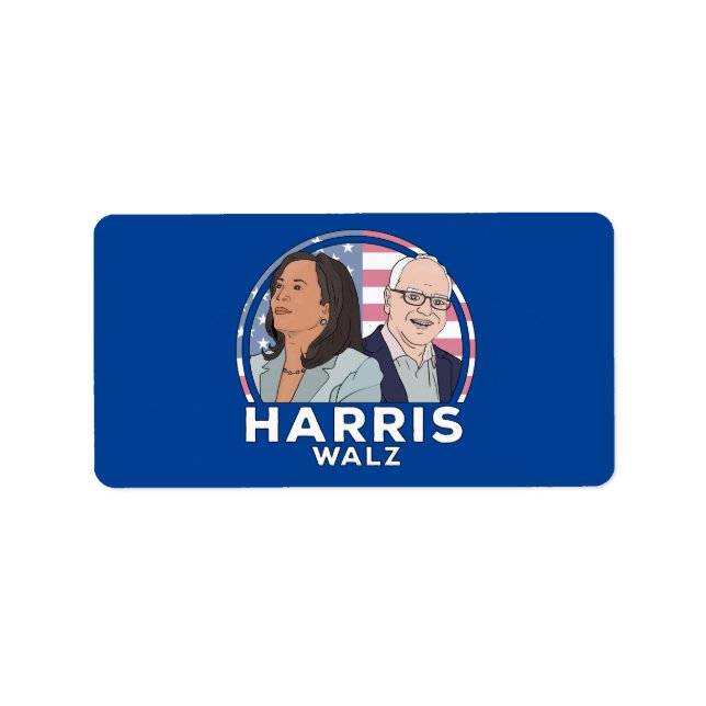 Etiqueta Harris Walz Election (Frente)