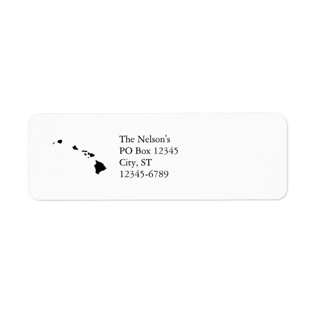 Etiqueta Havaí em preto e branco (Frente)