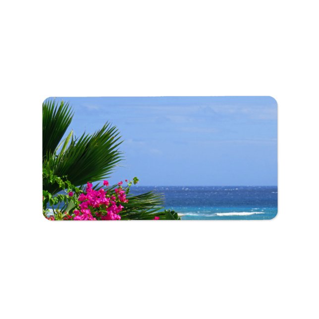 Etiqueta Havaí tropical (Frente)