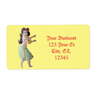 Etiqueta havaiano Hula Dancer Thunder_Cove