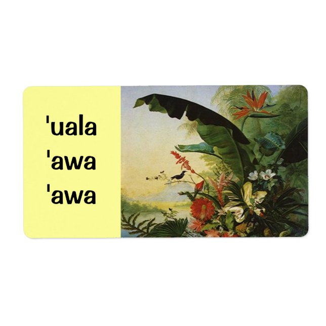 Etiqueta Hawaii Sweet Potato Beer Homebrew Label uala awa (Frente)