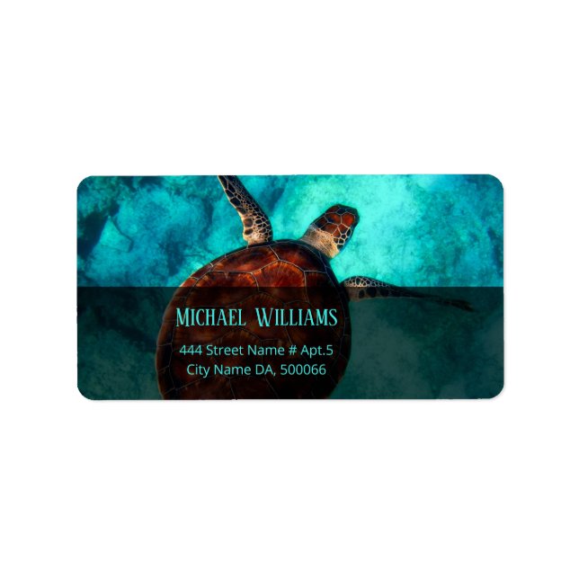 Etiqueta Hawaii Turtle Honu (Frente)