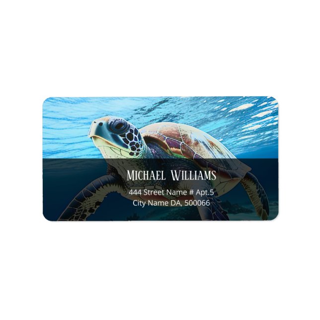 Etiqueta Hawaii Turtle Honu (Frente)