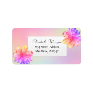 Etiqueta Hawaiian Hibiscus Holographic