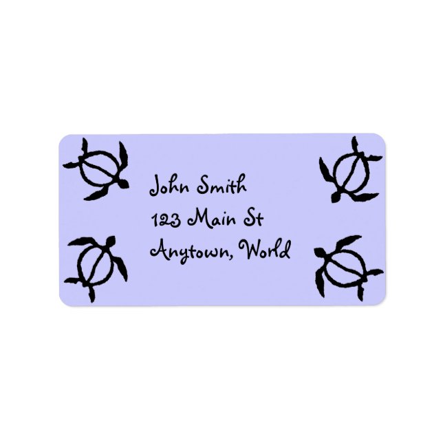 Etiqueta Hawaiian Honu Turtle (Frente)