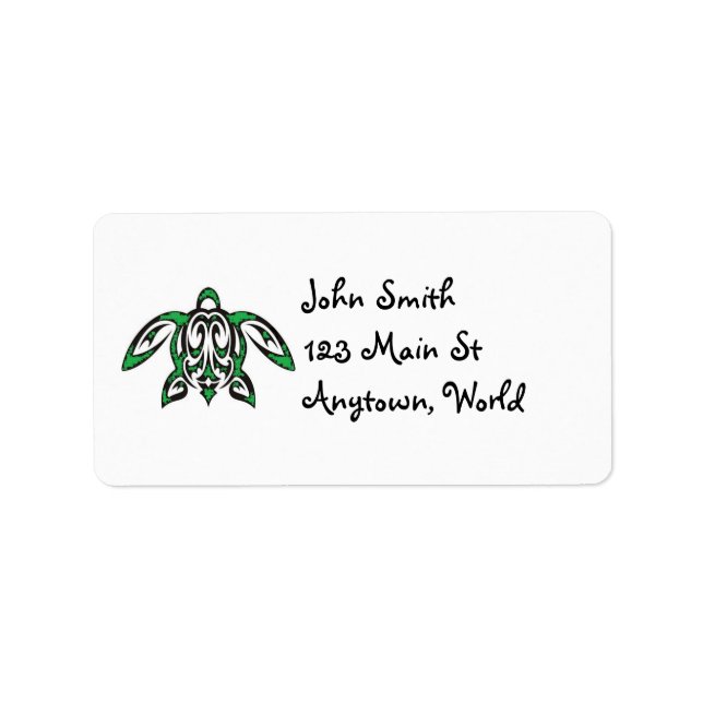 Etiqueta Hawaiian Honu Turtle (Frente)