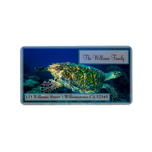 Etiqueta Hawksbill Sea Turtle Address Labels (Frente)