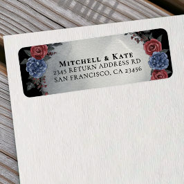 Etiqueta Headstone Floral Dark Gothic Wedding Address