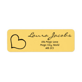 Etiqueta Heart Your Name Script Custom Gift Address Labels