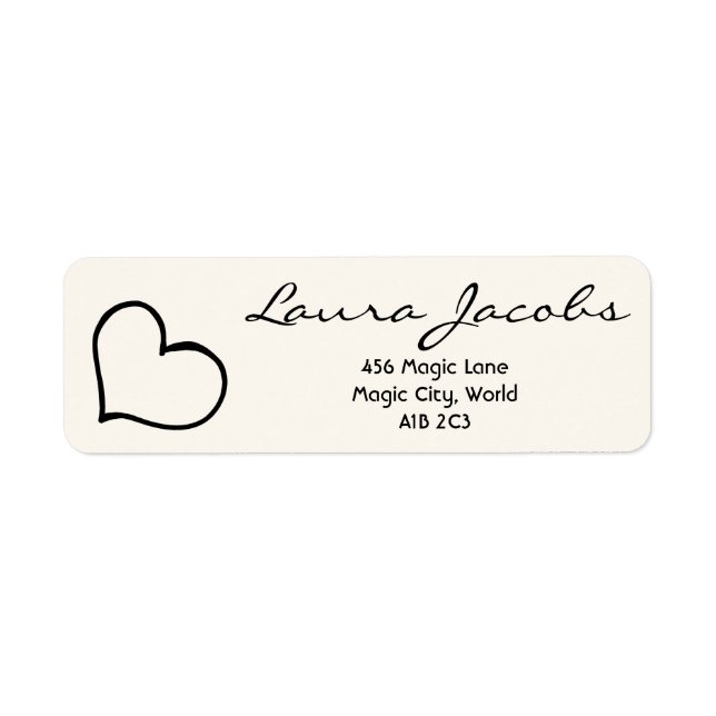 Etiqueta Heart Your Name Script Custom Gift Address Labels (Frente)