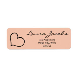 Etiqueta Heart Your Name Script Custom Gift Address Labels