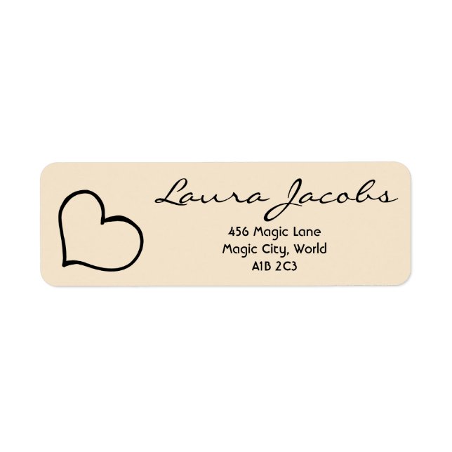 Etiqueta Heart Your Name Script Custom Gift Address Labels (Frente)