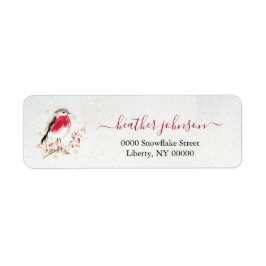 Etiqueta Hearthlight Notes Winter Robin Bird Personalized