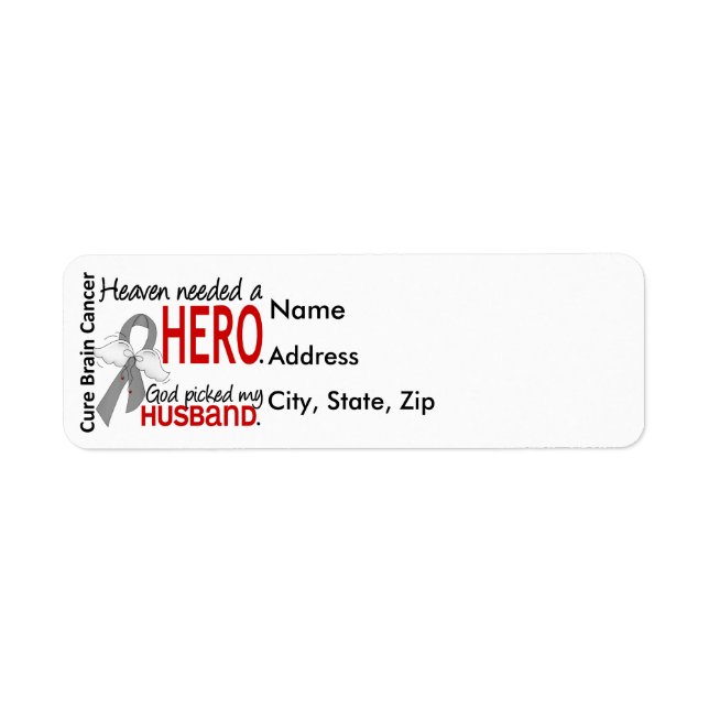 Etiqueta Heaven Need a Hero Brain Cancer (Frente)