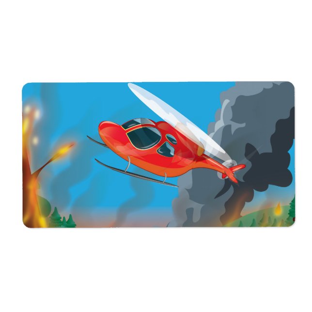 Etiqueta Helicóptero de Resgate (Frente)