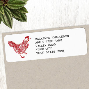 Etiqueta Hen Chicken Personalizado Endereço de Retorno