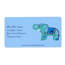 Henna Elephant (Azul/Azul Claro)