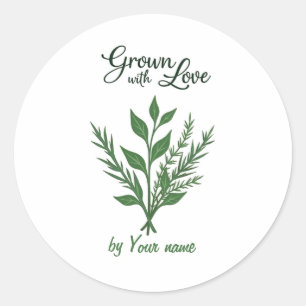 Etiqueta Herb Personalizada - Crescida com Amor