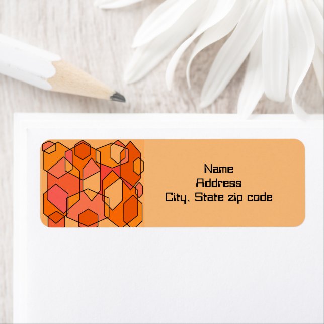 Etiqueta Hexagon Bauhaus - Orange (Insitu)