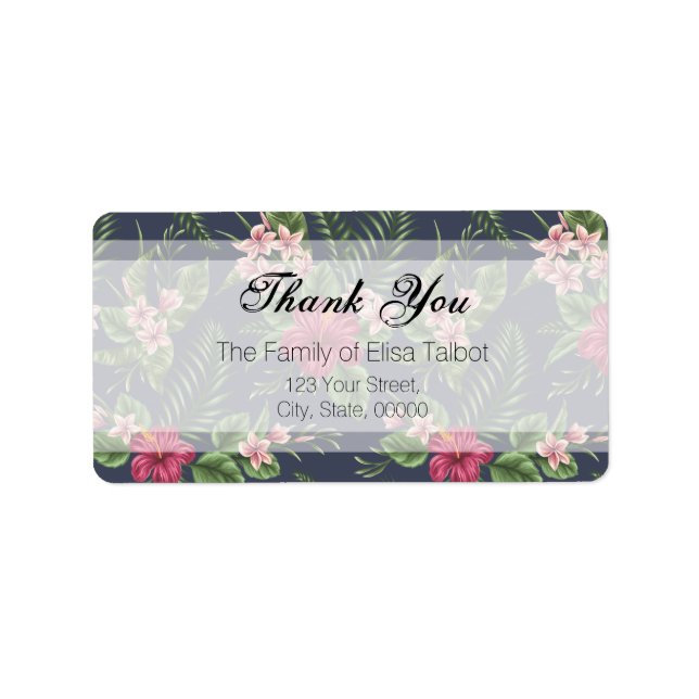 Etiqueta Hibiscus Family Thank you Address Label (Frente)