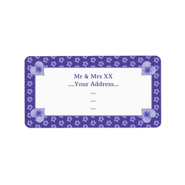 Etiqueta Hibiscus & lace BLUE (Frente)