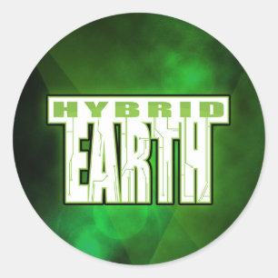 Etiqueta híbrida da terra - redonda