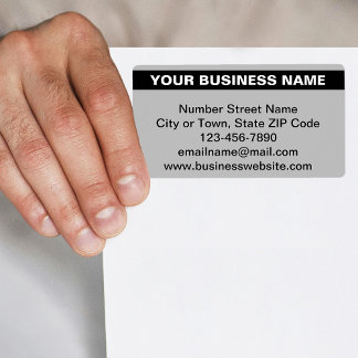 Etiqueta Highlighted Business Brand on Gray Shipping Label