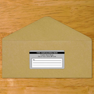 Etiqueta Highlighted Business Name on Gray Shipping Label