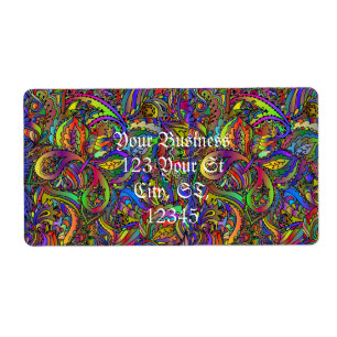 Etiqueta Hippie Groovy Psychedelic Design Thunder_Cove