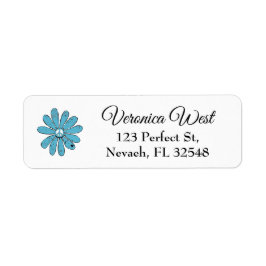 Etiqueta Hippie - Sinal de Paz Flor Aqua