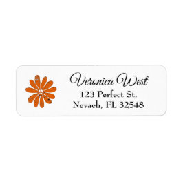 Etiqueta Hippie - Sinal de Paz Flor Laranja - Olho Assustad