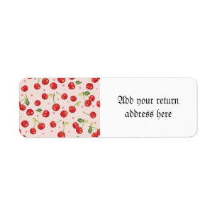 Etiqueta Hipster,retrô,cereja,padrão,vermelho,rosa,pálido,f