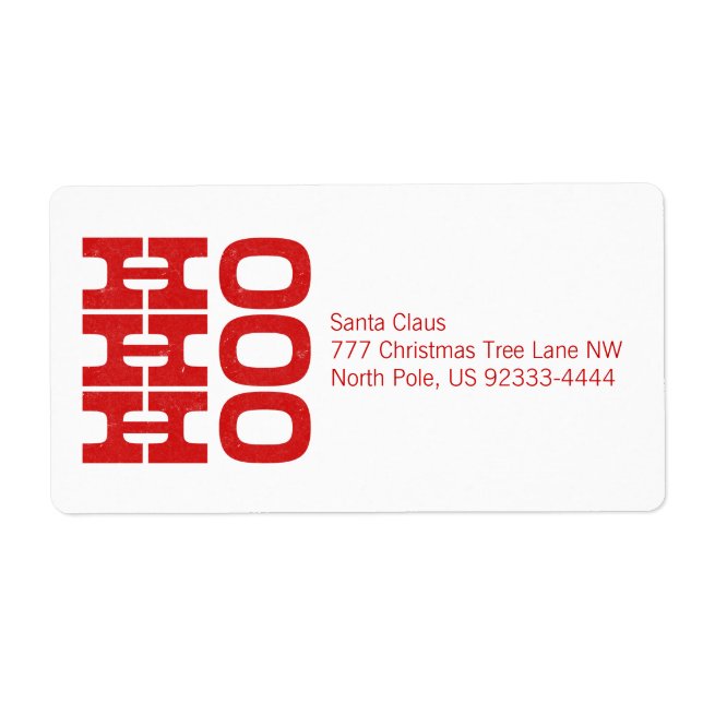Etiqueta Ho Ho (estilo letterpress) (Frente)