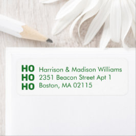 Etiqueta Ho Ho Ho Green White Christmas Return Endereço